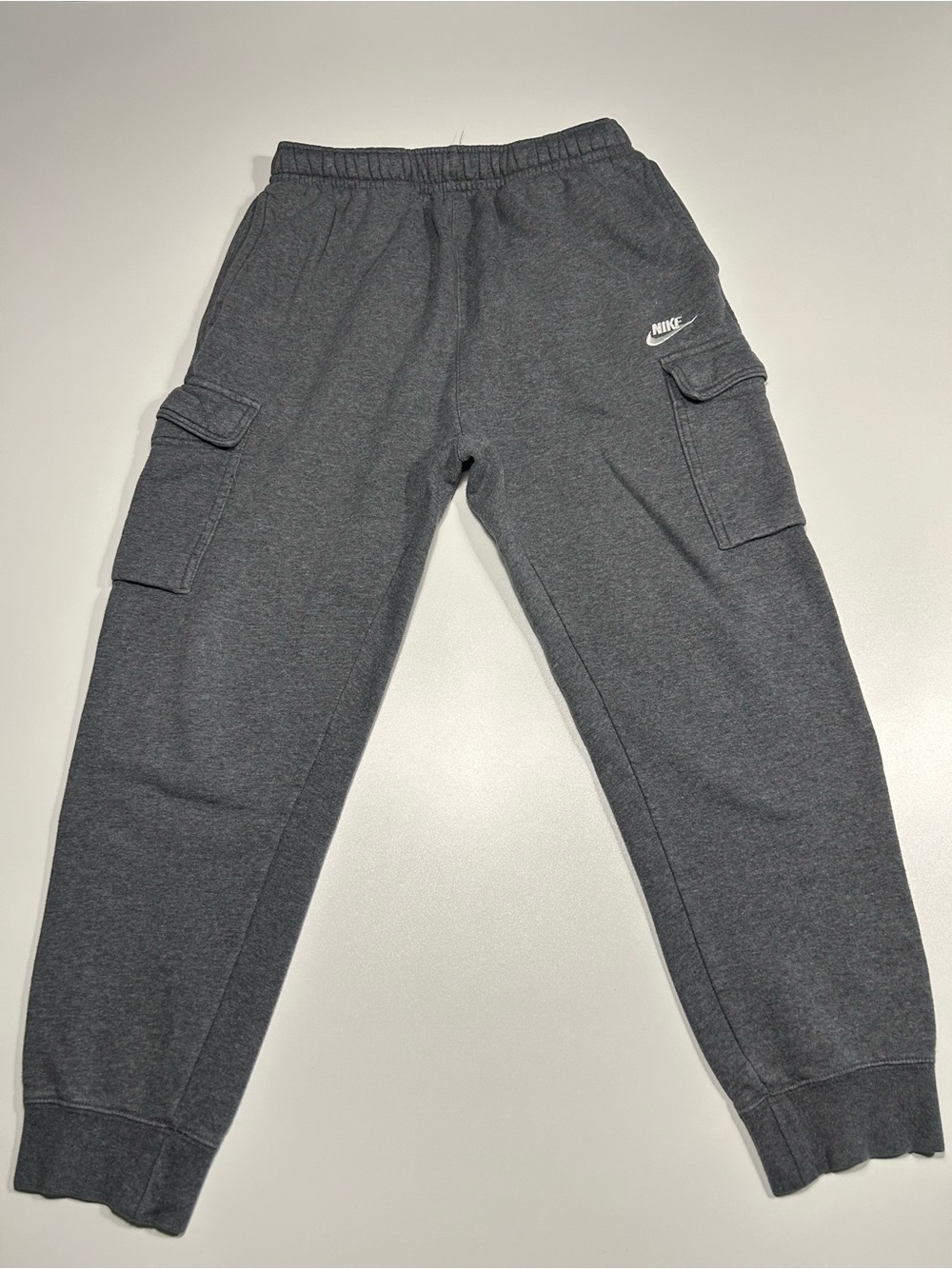 Nike Sportswear Club Fleece Charcoal Grey Cargo Joggers Track Pants
